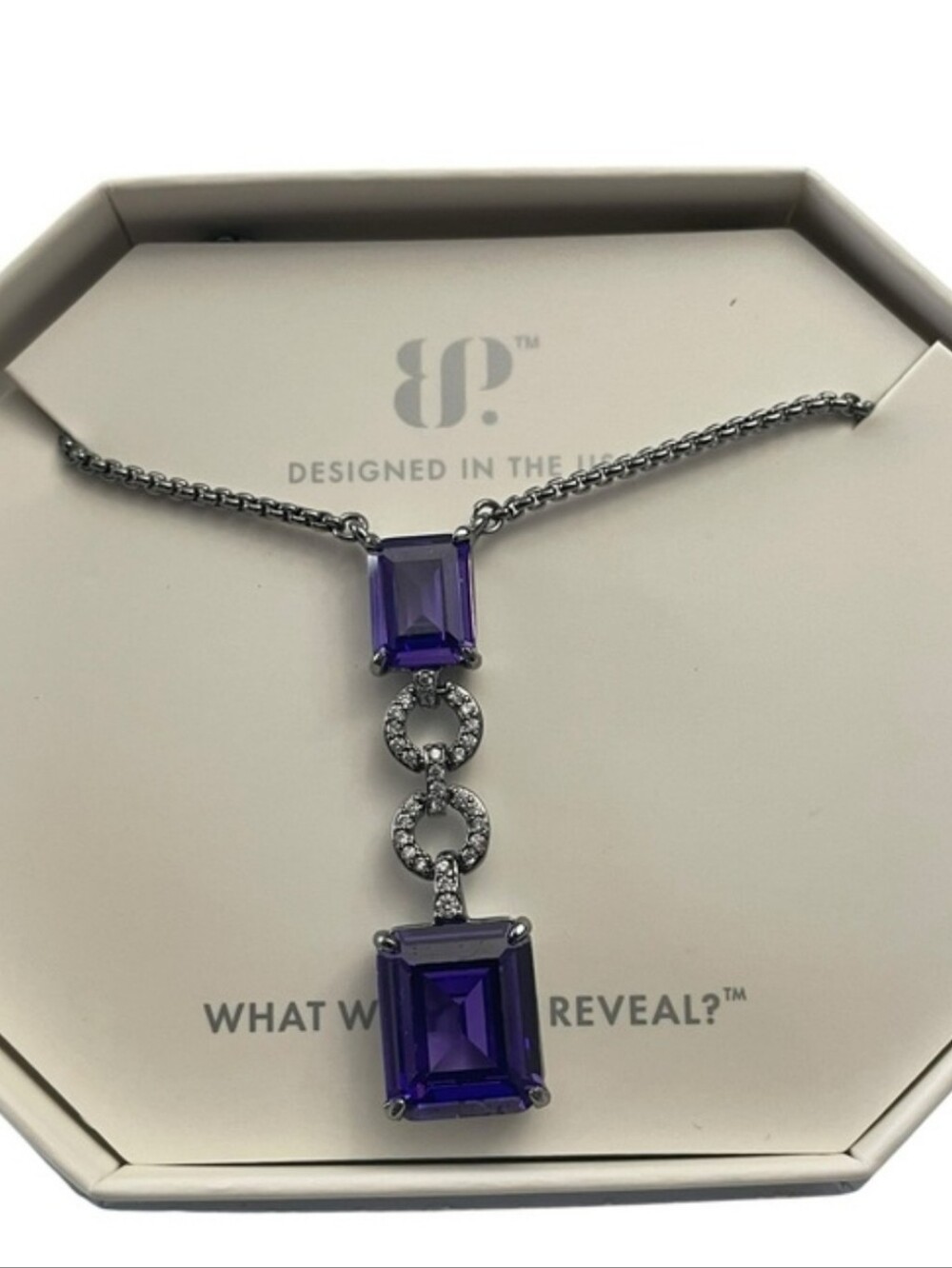 *NEW* NECKLACE by Bomb Party NK89388 Say It Again Purple Topaz Cz